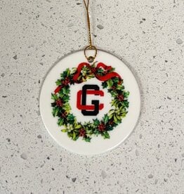 Ceramic GC Interlock Wreath Ornament