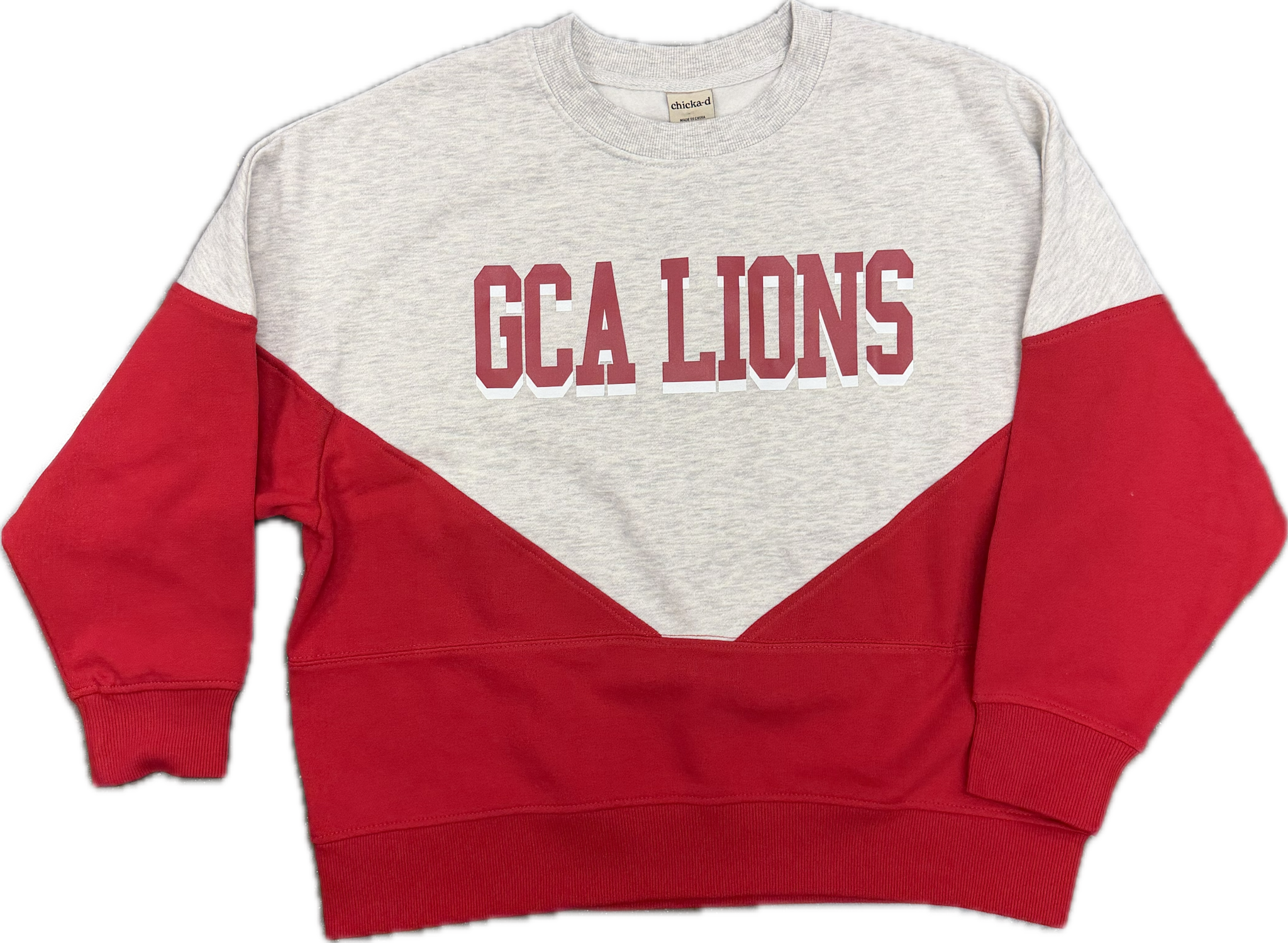 Chicka-D Women's Grey/Red GCA Lions Sweatshirt