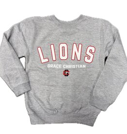 MV Sport Youth Gray LIONS Crew Sweatshirt