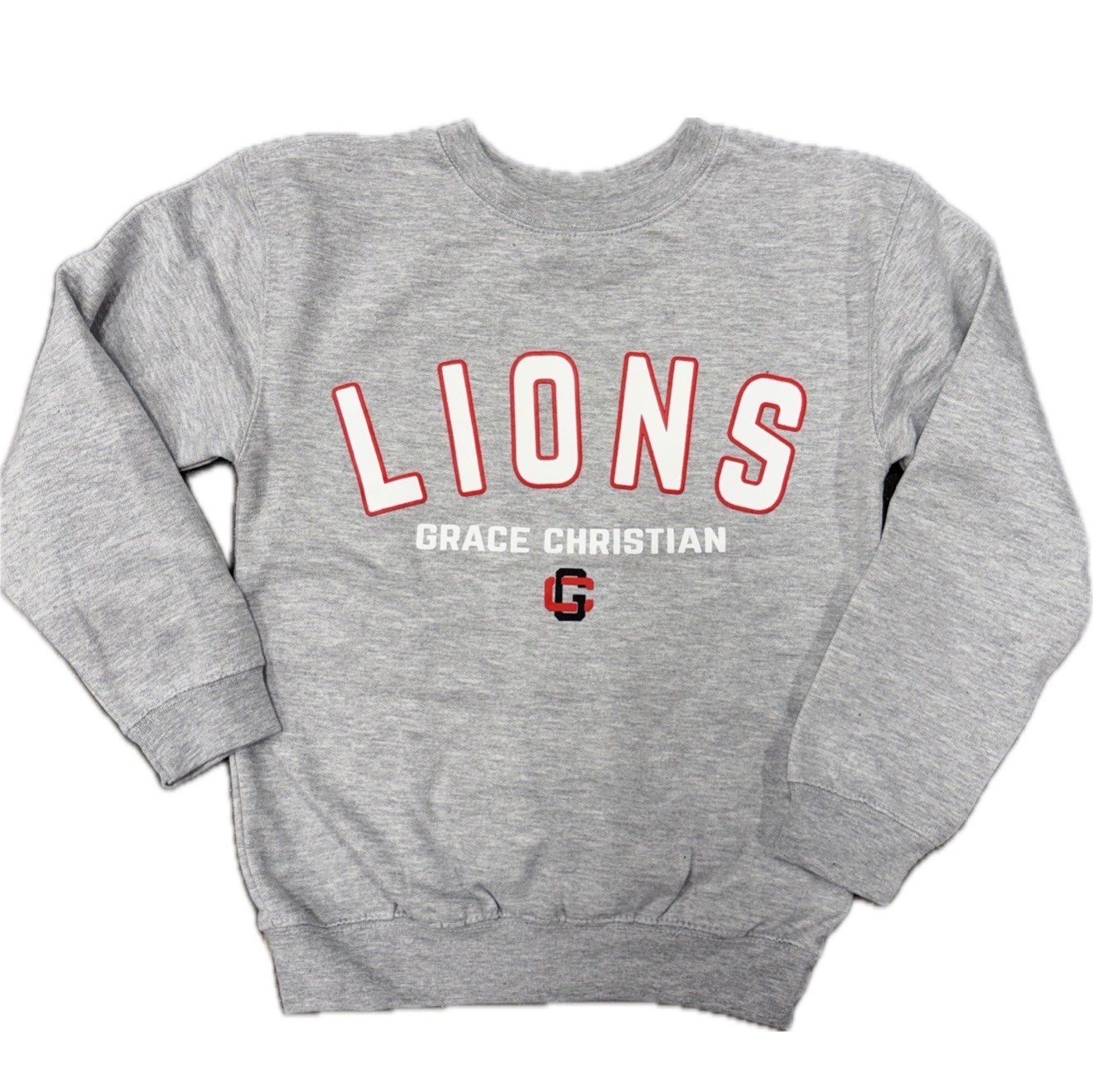 MV Sport Youth Gray LIONS Crew Sweatshirt