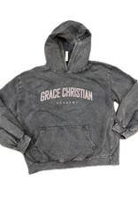 Youth Girl's Mineral Wash Gray Hoodies
