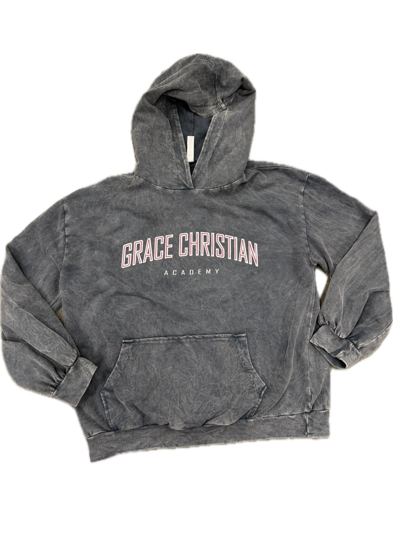 Youth Girl's Mineral Wash Gray Hoodies