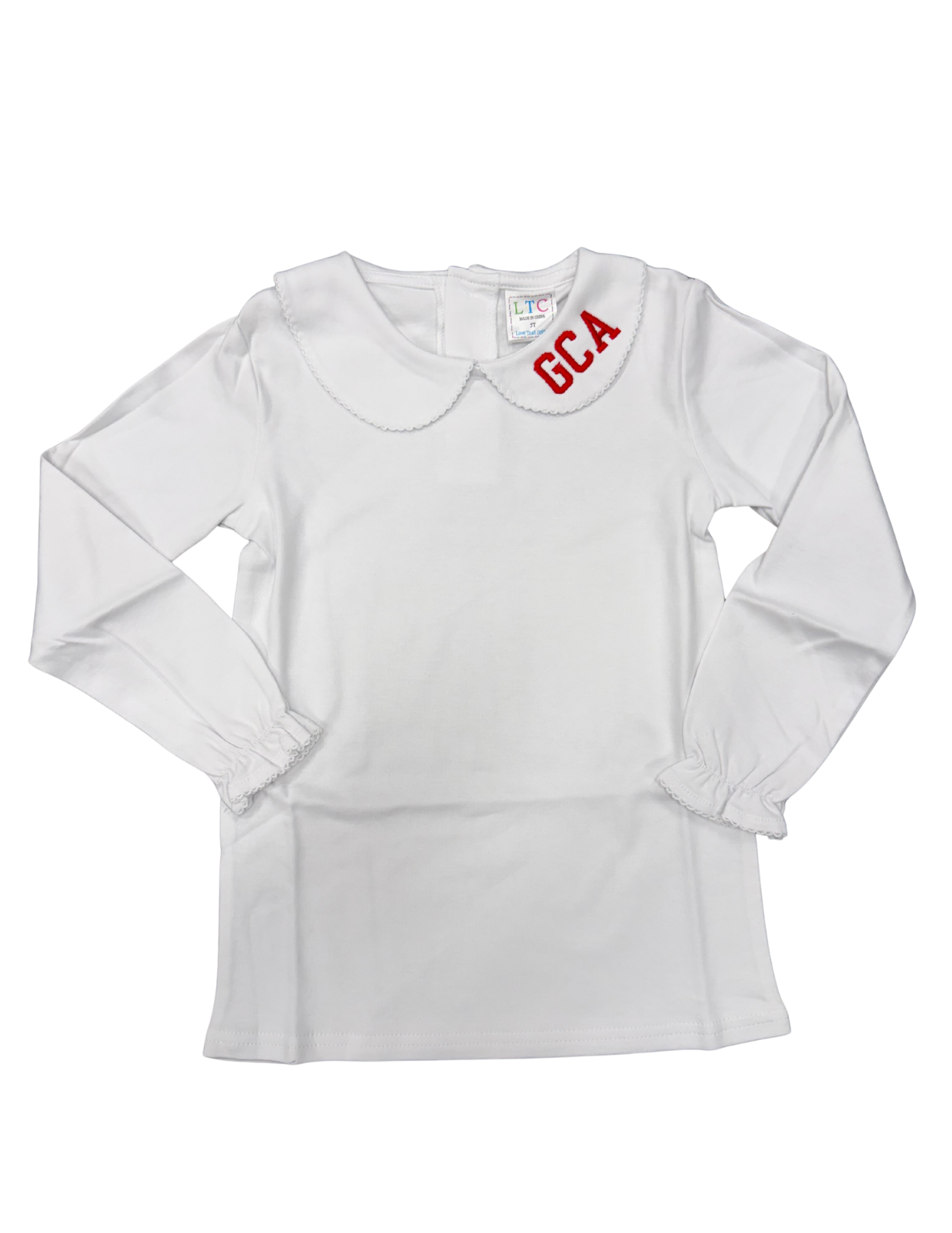 Youth Girl White GCA Jumper LS Shirt