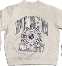 Blue 84 Women's Mock Neck Ivory Vintage Letter Sweatshirt
