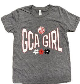 Bella Canvas Youth Girl Gray Flower Tee