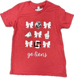Bella Canvas Todd/Y/Adult Girls Red Bow SS Tee