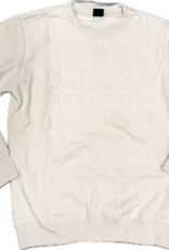 Spiffywear Women's Ivory Embossed Crew Sweatshirt