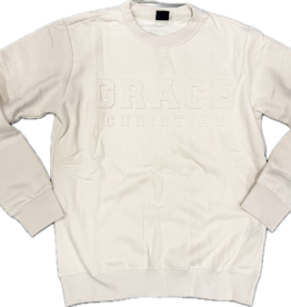 Spiffywear Women's Ivory Embossed Crew Sweatshirt