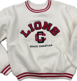 Champions Scarlet Reverse Weave Crop Crew