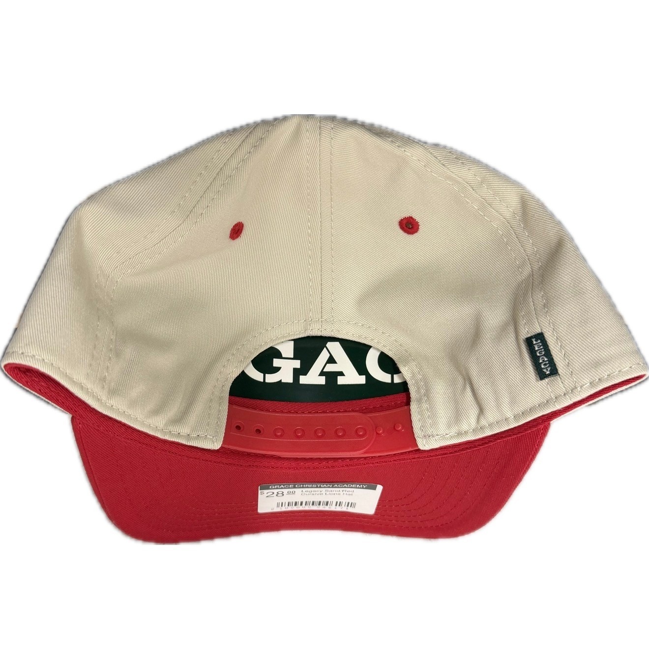 Legacy Adult Sand/Red Cursive Lions Hat