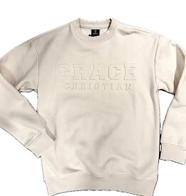 Spiffywear Women's Ivory Embossed Crew Sweatshirt