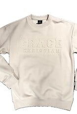 Spiffywear Girl's Ivory Embossed Crew Sweatshirt