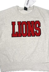 Chicka-D Women's Gray/Red Chenille LIONS Sweatshirt