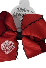 Wee Ones Red Lionhead Scallop Bow