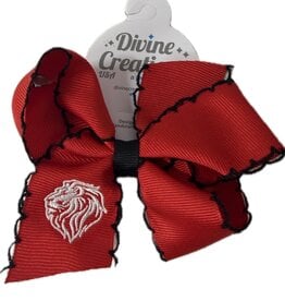 Wee Ones Red Lionhead Scallop Bow