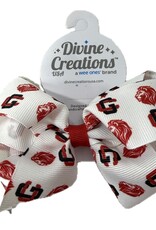 Wee Ones White GC/Lion Printed Bow