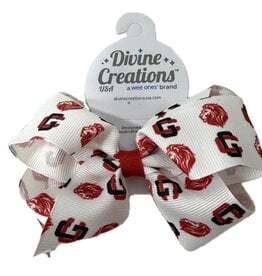 Wee Ones White GC/Lion Printed Bow
