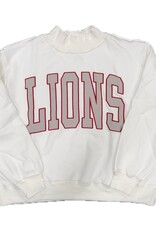 Bucketlist Women's White Fabric Letter LIONS Sweatshirt