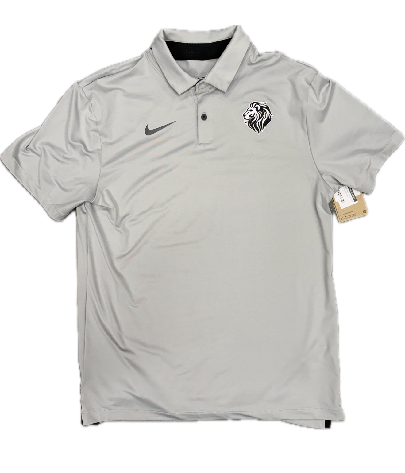 Nike Men's Gray Dri-Fit Lionhead Polo