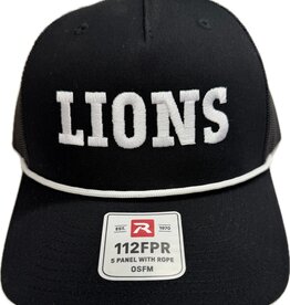 Richardson Adult Black/White Rope LIONS Hat