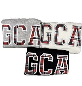 Youth/Adult Plaid Skirt Fabric Letter Sweatshirt