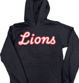 Bella Canvas Girl's Black Cursive Lions Hoodie