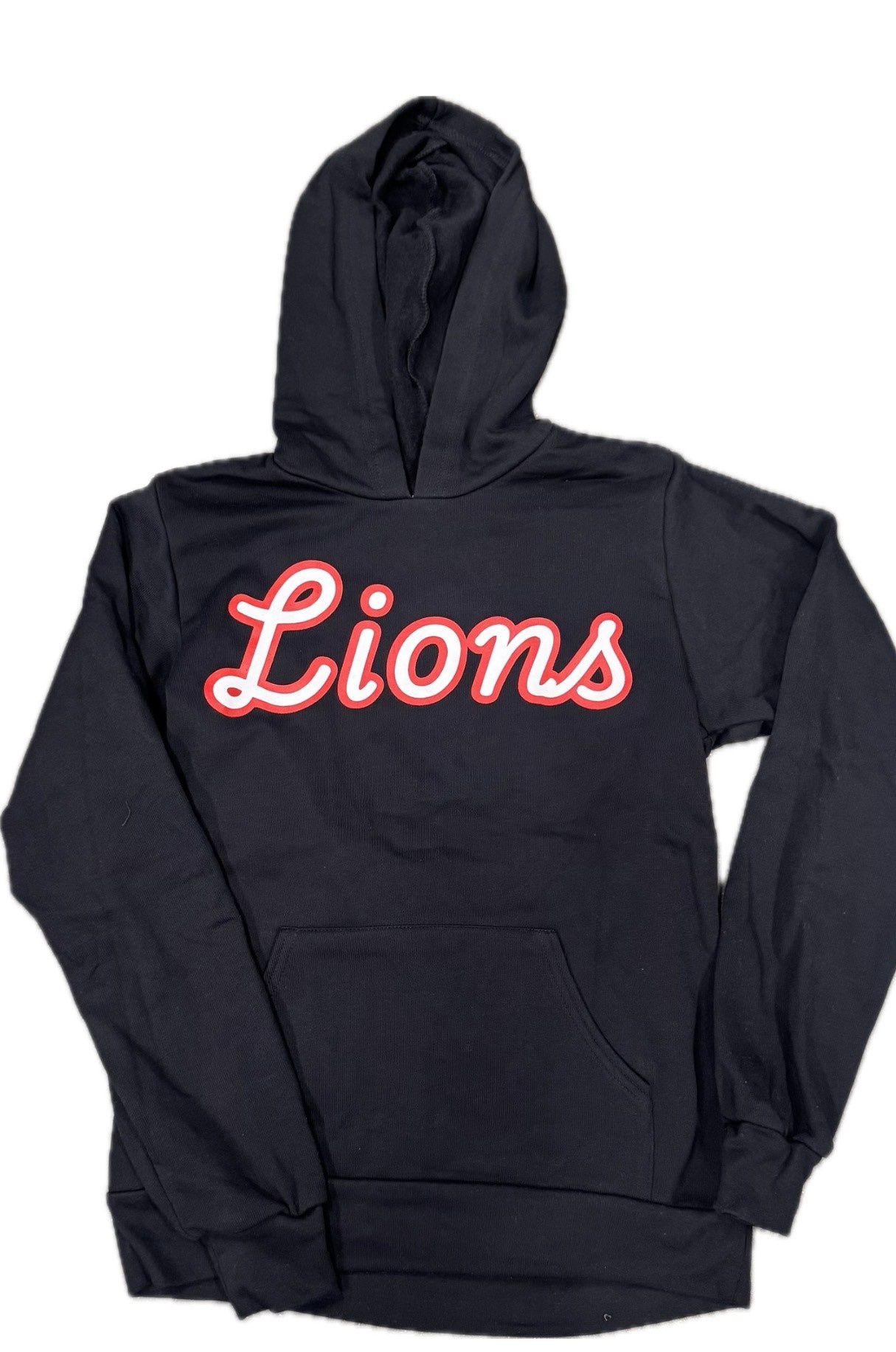 Bella Canvas Girl's Black Cursive Lions Hoodie
