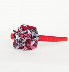 Headband with Plaid Rosette