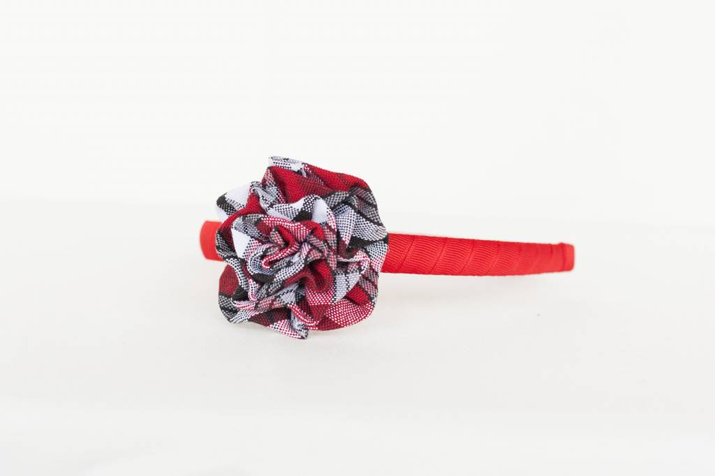 Headband with Plaid Rosette