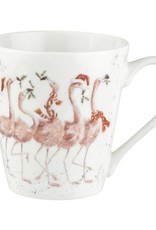 Wrendale Designs 'Flamingle Bells' Mug and Tray Set