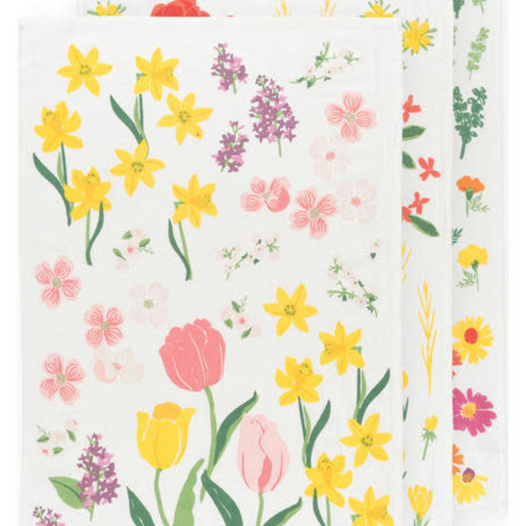 Now Designs Baker's Floursack S/3 - Flowers of the Month