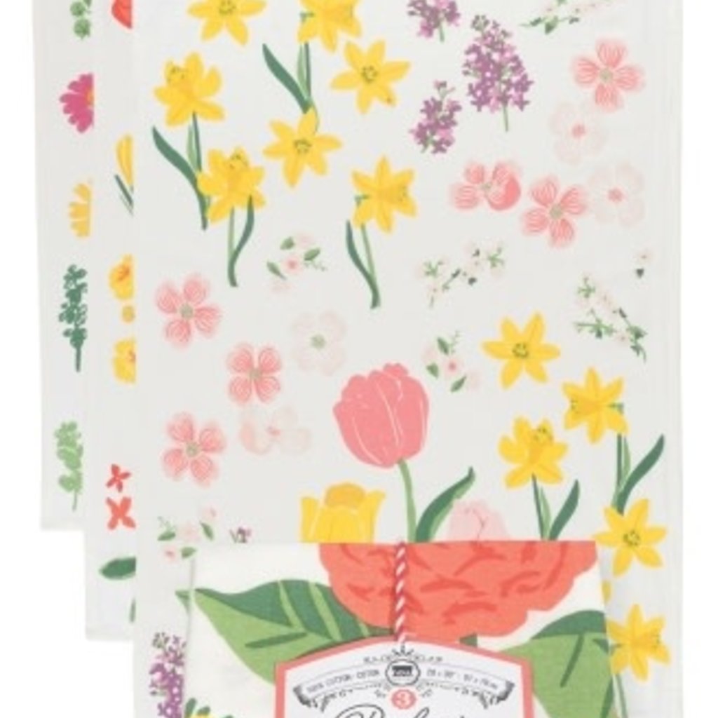 Now Designs Baker's Floursack S/3 - Flowers of the Month