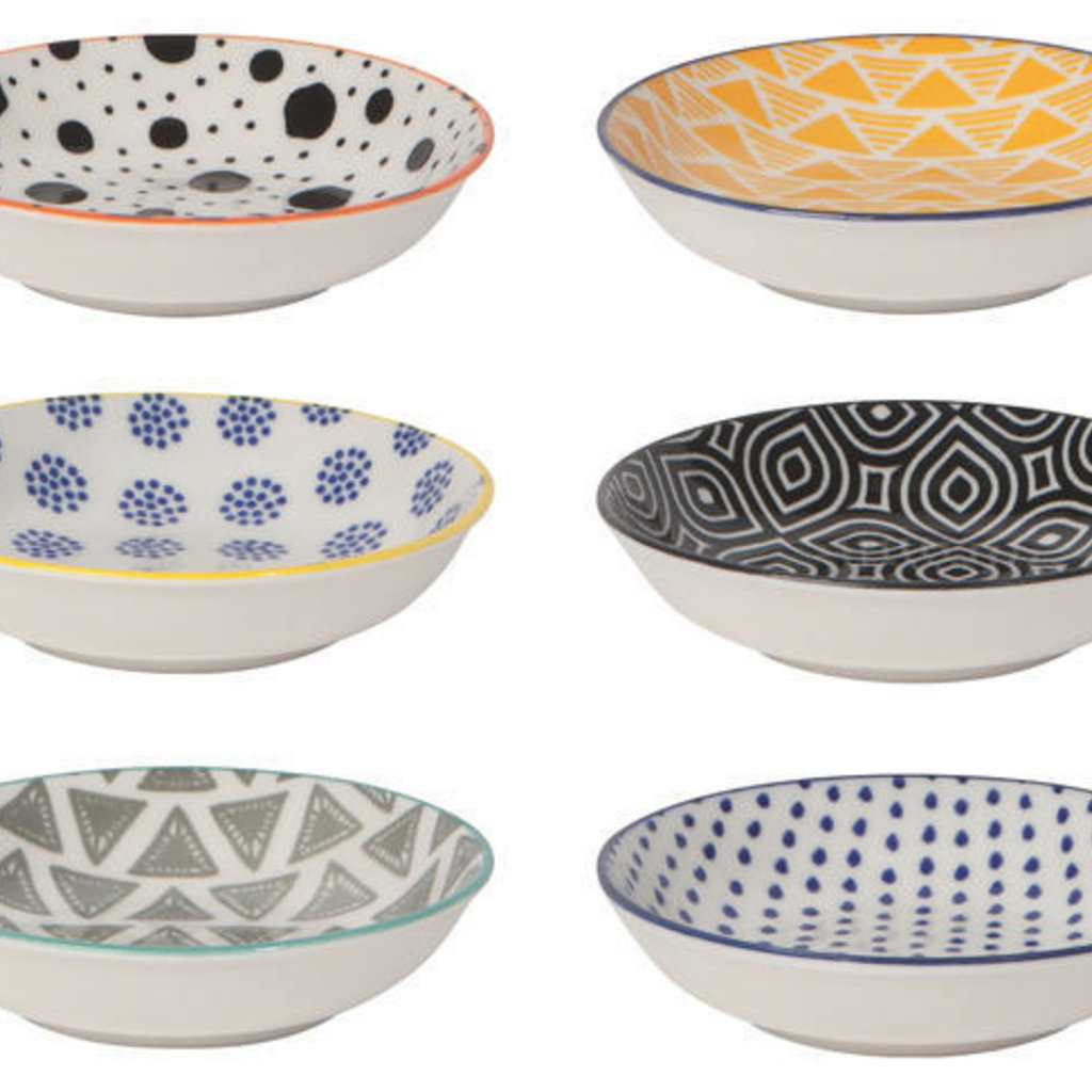 Now Designs Multi Bits & Dots Stamped Pinch Bowls - Set of 6