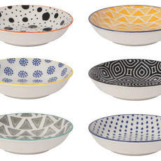 Now Designs Multi Bits & Dots Stamped Pinch Bowls - Set of 6