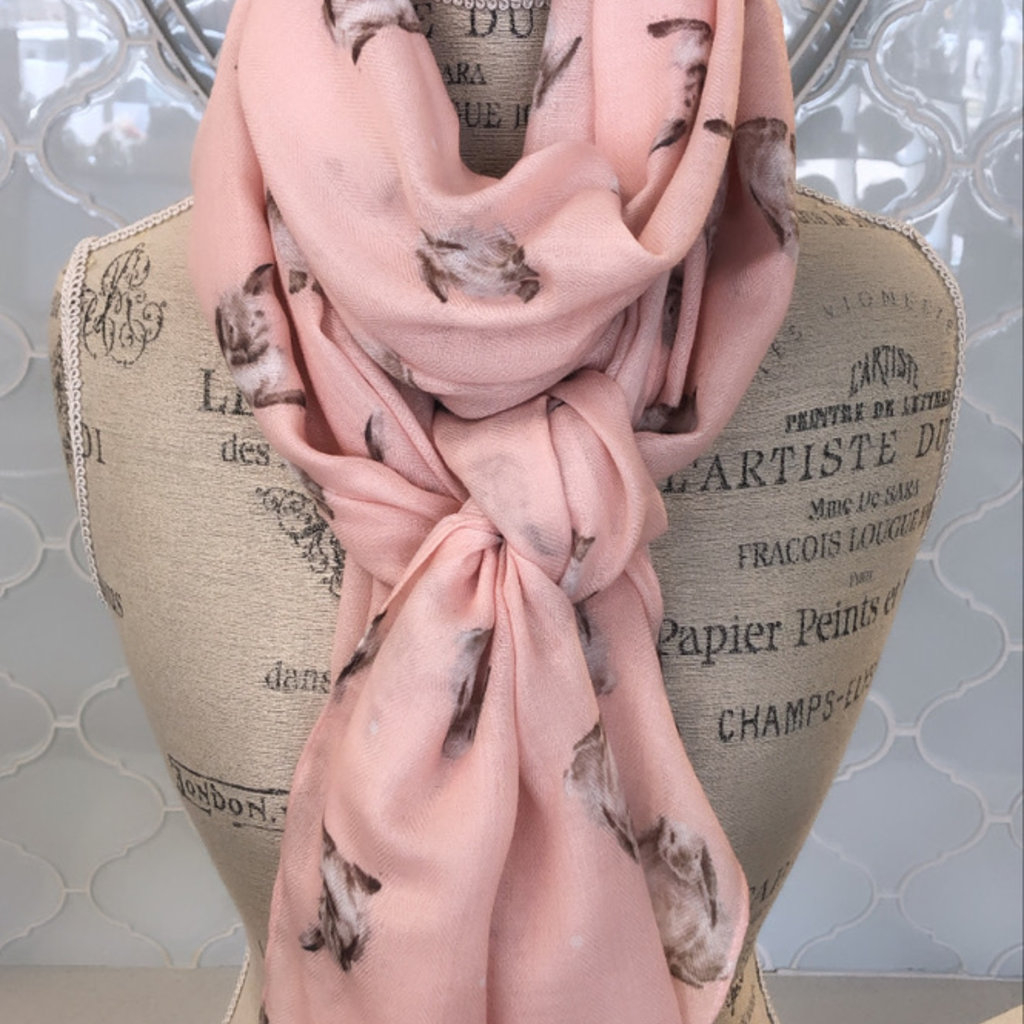 Wrendale Designs 'Some Bunny' Pink Champagne Scarf