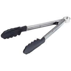 Cuisipro 9.5" Silicone Locking Tongs - Black