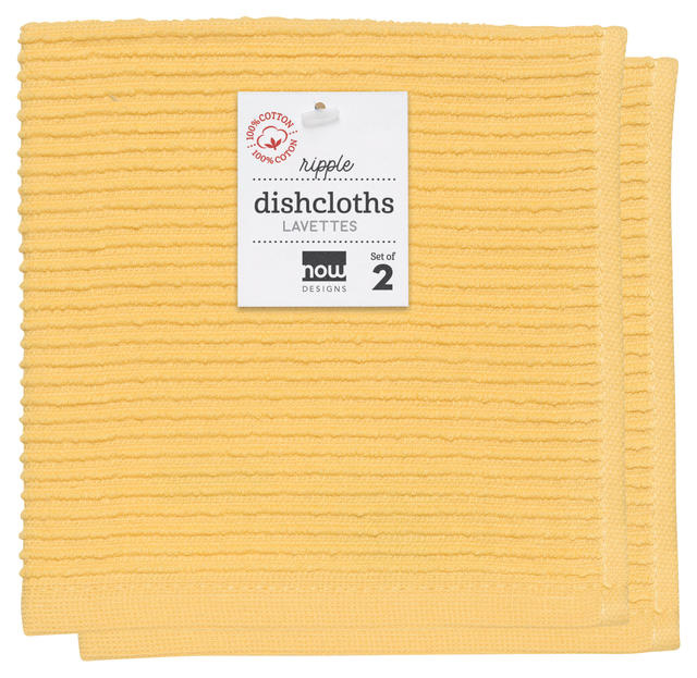 Now Designs Ripple Dishcloths - Lemon S/2