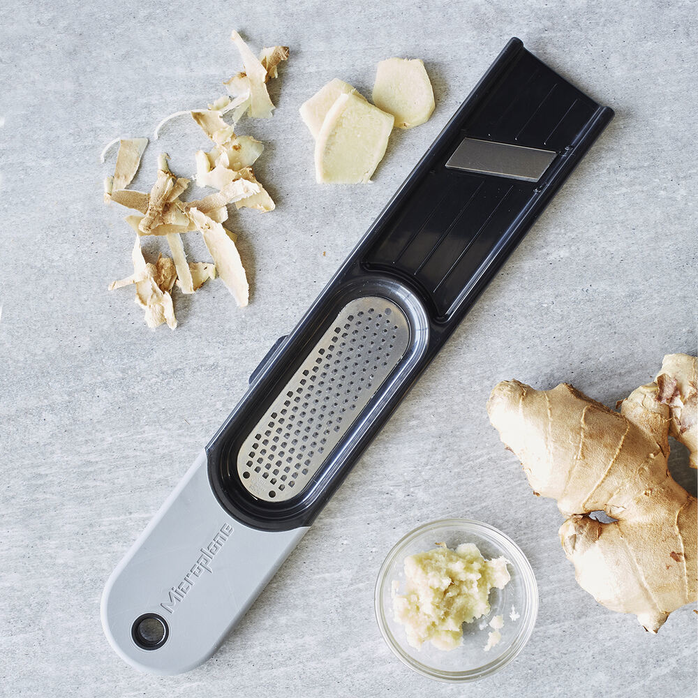 Microplane 3-IN-1 Ginger Grater Tool - Black & Grey