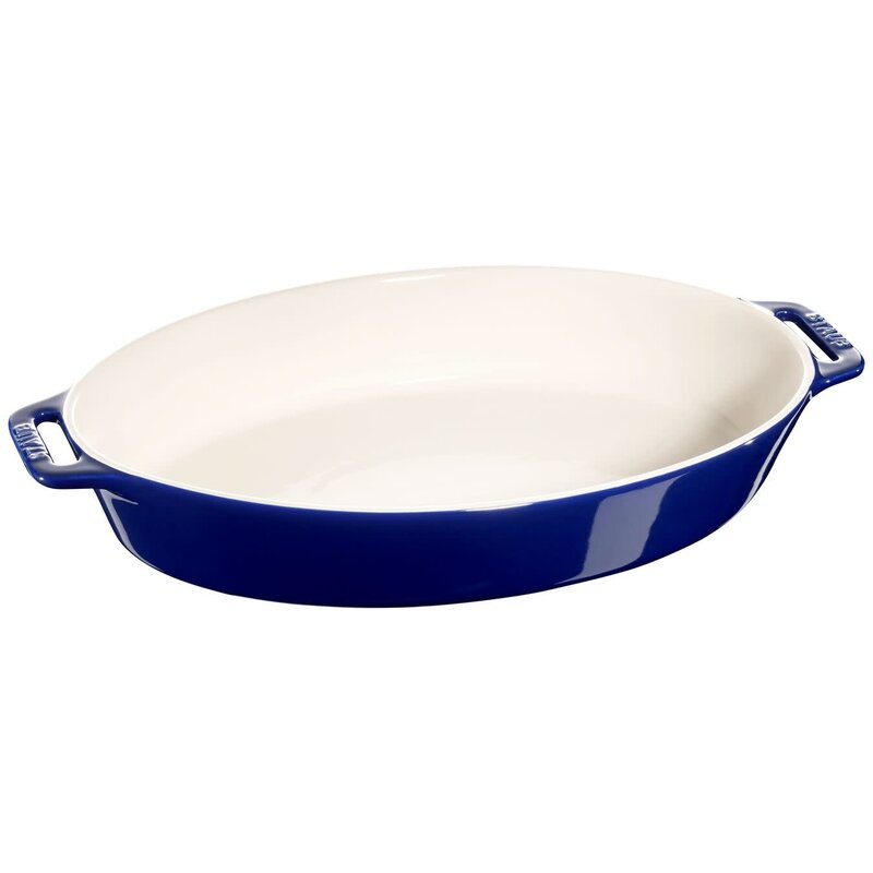 Staub Oval Baking Dish Blue 37x24cm/14.5"x9.5"