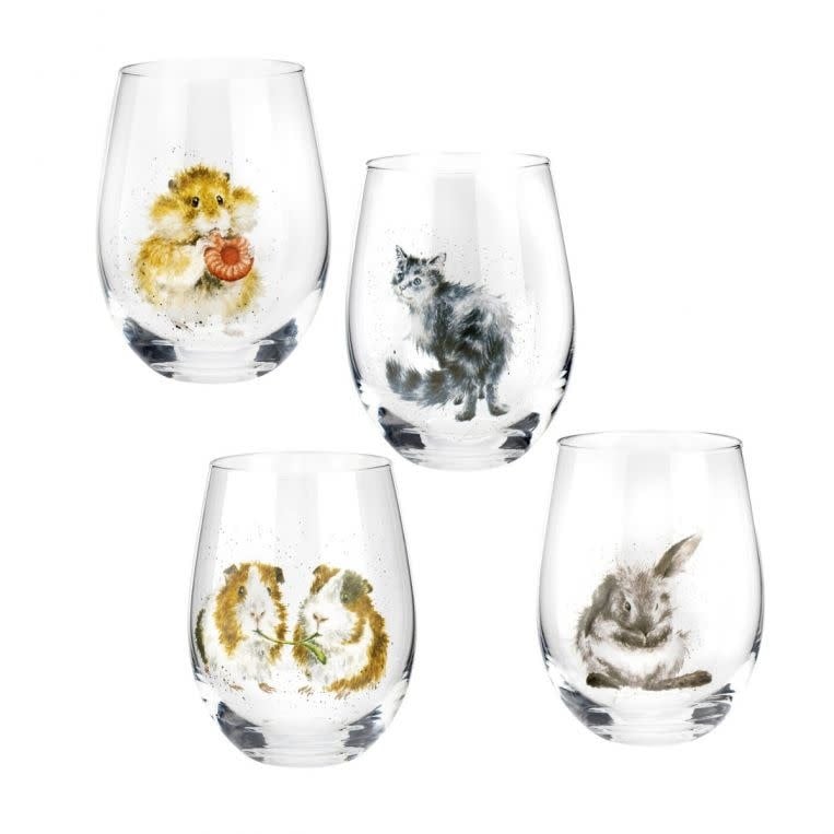 Wrendale Designs Assorted Domestic Animals Tumblers 19oz S/4