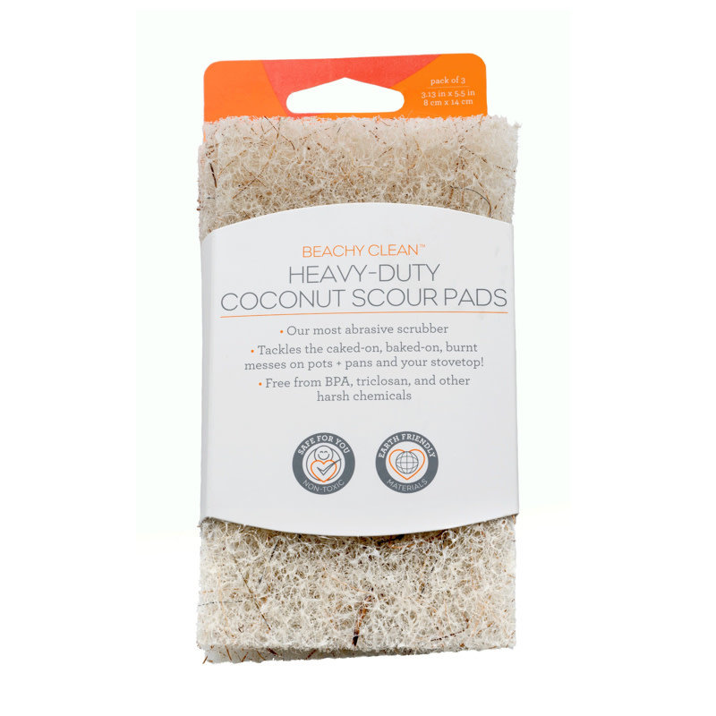 Full Circle FC 'Beachy Clean' Scouring Pads 3Pk - Coconut Shell