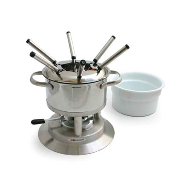 Swissmar Arosa 11pc Stainless Steel Fondue Set