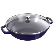 Staub Wok w/Glass Lid 4.5qt Blue 30cm