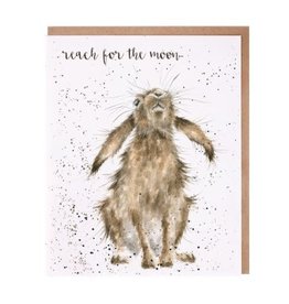 Wrendale Designs 'Reach For The Moon' Good Luck Card