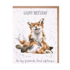 Wrendale Designs 'Favourite Bad Influence' Birthday Card