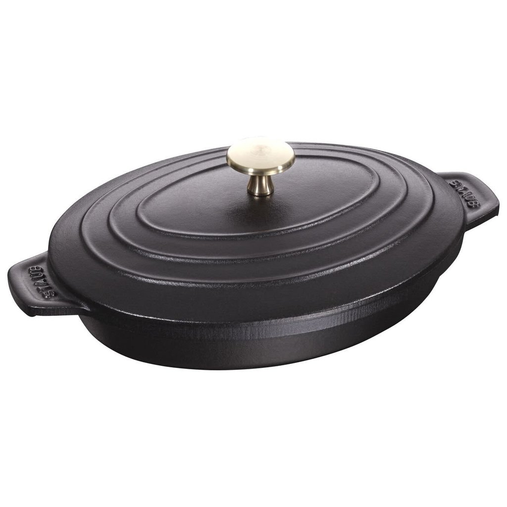 Staub Oval Hot Plate 1qt Black - 23x17cm