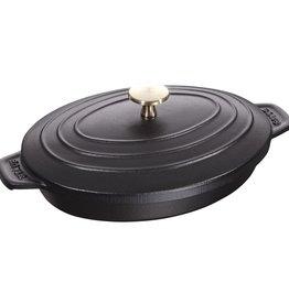 Staub Oval Hot Plate 1qt Black - 23x17cm
