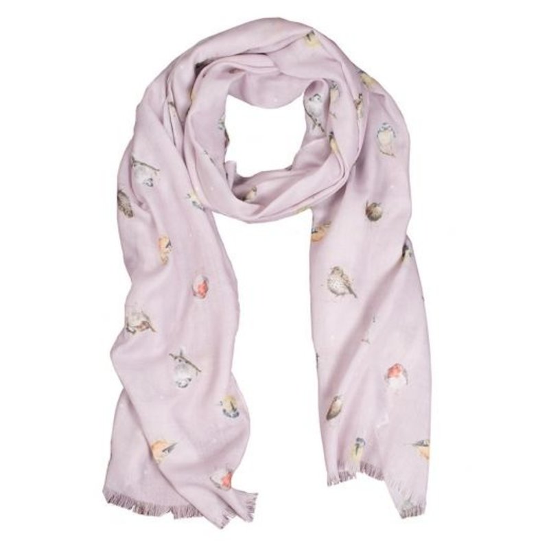 Wrendale Designs 'Garden Birds' Blush Scarf