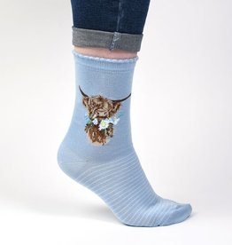 Wrendale Designs Socks - 'Daisy Coo' Highland Cow
