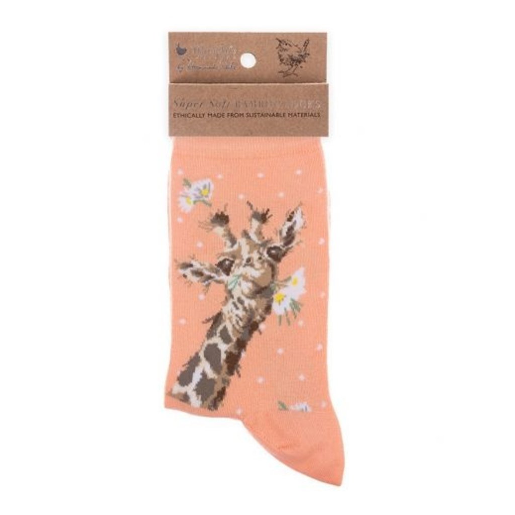 Wrendale Designs Socks - 'Flowers' - Giraffe